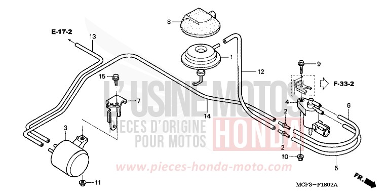 VALVE SOLENOIDE (VTR1000SP2/3/4/5/6) de VTR1000 SP-2 BLACK (NH1E) 2005